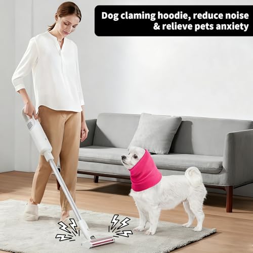 3 Stück Ohrenschützer für Hunde Lärmschutz,Anti-lärm Ohrenschutz Hund,Hohe Elastizität,Hund Schallschutzhaube,Entlasten Sie Angst vor Lärm, Donner, Feuerwerk(Klein+ +Mittel+Groß) (rosa)