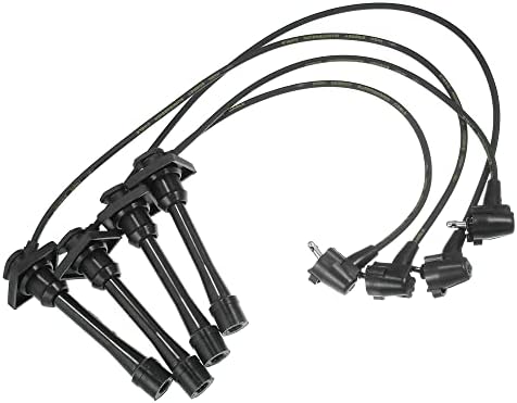 X AUTOHAUX 4pcs Spark Plug Ignition Wire for Toyota Celica 1994-1997 for Toyota Corolla 1993-1997 Black