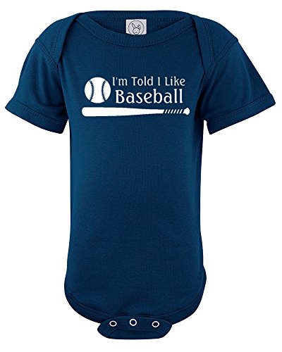 I'm Told I Like Baseball Silhouette Baby Bodysuit