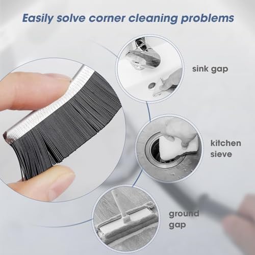 Image of 6PCS Hard Bristle Crevice Cleaning Brushes - Gap Scrub Brush Set for Grout, Shower Tile, Bathroom, Kitchen Sink, Toilet, Window Tracks & Small Spaces - Compact Household Detail Cleaning Tool
