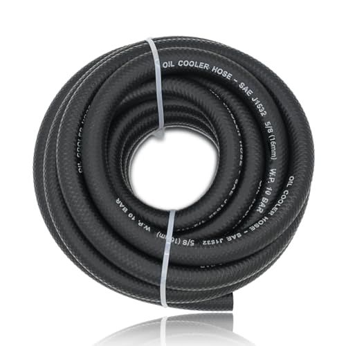 Image of 5 /8 Transmission Oil Cooler Hose - 300 PSI Fuel Line Hose J1532 For Transmission Fluid, Oil, Coolant, Diesel, Hydraulic Fluid, Lubricant, Gas 5FT
