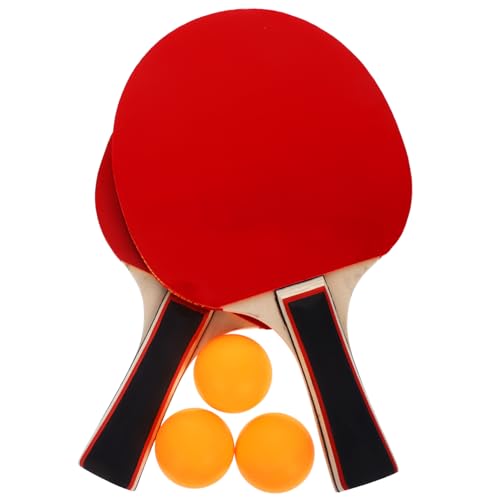 HONMEET 1set Table Tennis Racket Kit Comfortable Grip Paddles and for Beginners for Outdoor Exercise and Hand-Eye Coordination Development
