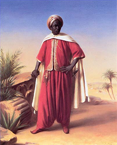 Peinture à l'huile Horace Vernet arabe : œuvre sur toile faite à la main