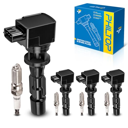 Image of PHILTOP Ignition Coil Pack and Iridium Spark Plugs Fits for Mazda 2008-2010 2012-2015 5, 4PCS UF604