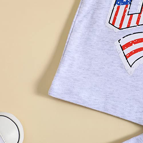 Lin&Babay Infant Baby Boy 4Th Of July Outfits Usa Sleeveless Tank Tops Solid Color Shorts 2 Pcs Independence Day Clothes (Grey, 12-18 Months) #TOP5