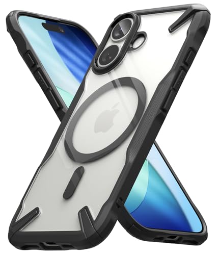 Image of Ringke Fusion-X Magnetic Compatible with iPhone 17 Case Back Cover [Strong Magnet] Military Protection Transparent Hard Back Advanced Protection TPU Bumper - Magnetic Black