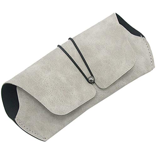 メガネケース めがねケース おしゃれ ソフトレザー 軽量 高級感 スタイリッシュ コンパクト (グレー)