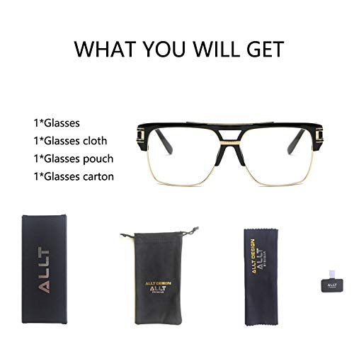 Image of Allt Square Aviator Large Fashion Sunglasses For Men Women Goggle Alloy Frame Glasses