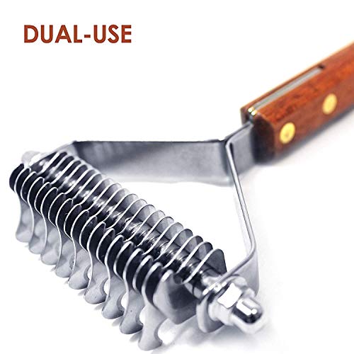 AIDIYA Profesional Pet Dematting Peine Grooming Stripping Herramienta para Perros y Gatos (Dual)