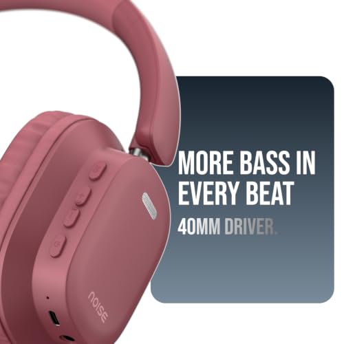 Image of Noise Airwave Max 2 Wireless On-Ear Headphones with 50H Playtime, 40mm Drivers - Deep Bass, 3 Preset EQ Modes, 40m /s Low Latency, Dual Pairing,BT V5.3 (Burgundy)