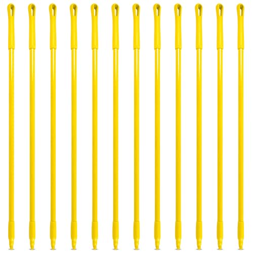Image of SPARTA 41225EC04 Fiberglass Broom Handle, Mop Handle, Replacement Handle With Acme Threaded Tip For Commercial Cleaning, 48 Inches, Yellow, (Pack of 12)