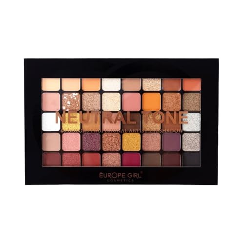 EUROPE GIRL 40 Colour Shimmery Eyeshadow Palette- Neutral Tone, Multicolor