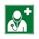 Panneau Infirmerie Médecin. Panneau Évacuation et Secours. Signalisation Sécurité. Autocollant Infirmerie, PVC, Alu - 125 x 125 mm - Adhésif - Adhésif -