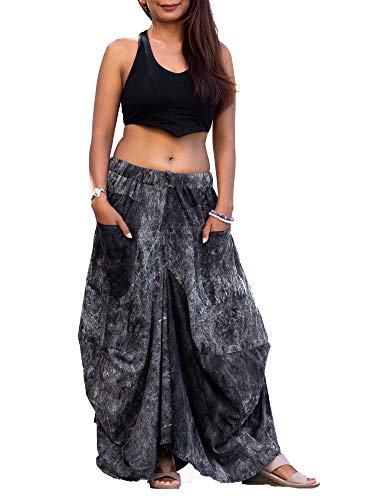 Thaluta Women's Maxi Skirt Bohemian with Pockets Gypsy Elastic High