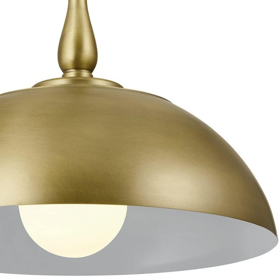 Kichler Fira 18 Inch 1 Light Pendant in Greige, White and Natural Brass