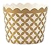 Simply Baked Small Paper Baking Cups, Metallic Gold Diamond, 25-Pack, Disposable and Oven-safe