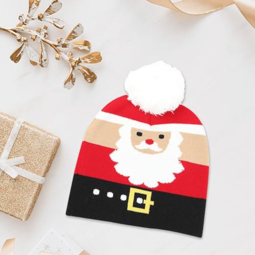 Unisex Weihnachten Beanie Autumn Winter Warm-up Hut Winter Cap Weihnachten Strick Jacquard Hut Santa Elf Rentierhut