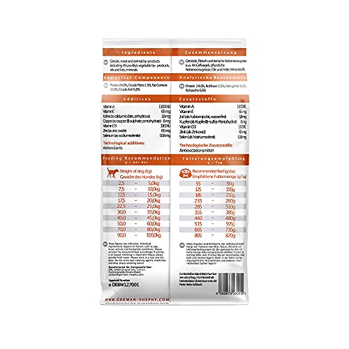 German SHEPHY Dog Food Geflügel (1 x 10 kg) | Hundefutter trocken | Super Premium Trockenfutter für ausgewachsene Hunde | 1er Pack