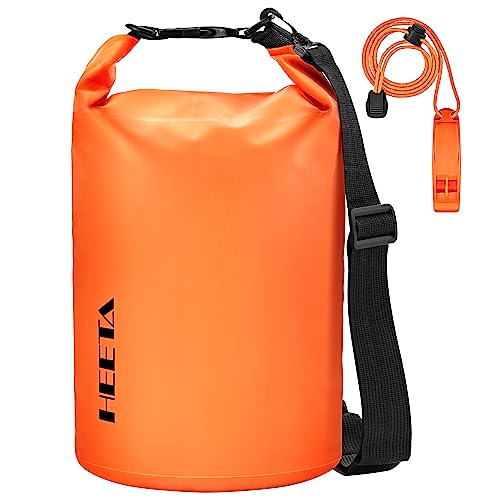 HEETA Waterproof Dry Bag for Women Men, Roll Top Lightweight Dry Storage Bag Backpack with Emergency Whistle for Travel, Kayaking, Boating, Camping, Beach, Cruise Ship Essentials (Orange, 30L) by HEETA - Used condition - US$27.31