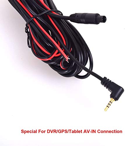 Abask Dash CAM Vista Trasera Cámara Respaldo Cable del Registrador Marcha Atrás Cable Extensión Universal HD Impermeable Vista Trasera Cámara del Vehículo Estacionamiento para Camioneta SUV RV Van