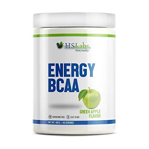 HSLabs BCAA ENERGY Powder 400g 40 Servings Branched Chain Amino Acids Complex Intra Pre Workout Energy Muscle Recovery Drink Leucine Valine Isoleucine Glutamine Alanine Citrulline Tyrosine Tryptophane Cover