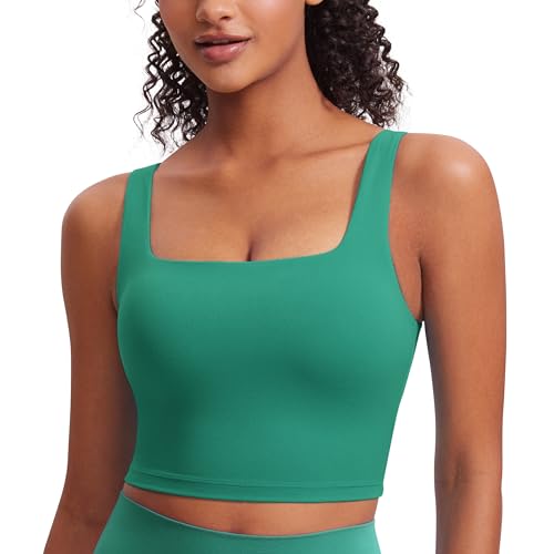 Butterluxe square neck crop tank top for women