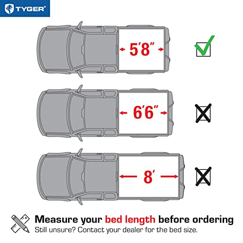 Tyger Auto T1 Soft Roll-Up Truck Bed Tonneau Cover Compatible With 2014-2018 Chevy Silverado / Gmc Sierra 1500; 2019 Ld / Limited | 5'9" (69") Bed | Tg-Bc1C9006 #TOP1