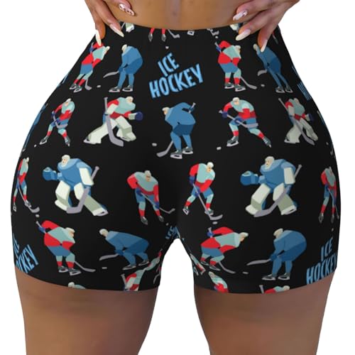 TZTTZT - Short noir de hockey sur glace pour femme - Sans couture - Pour la gym, le yoga, l'athlétique, le cyclisme, Noir , L