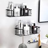 MBR FORCE Shower Caddy 3-Pack Adhesive Bathroom Shower Shelf, Large Capacity Stainless Steel Shower