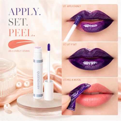 Image of lip stain peel off,Long-Lasting All day Lips tick peel off Masque,Waterproof and Transfer Proof Lip tint - Matte Finish Peel Off lip stain（ 04 Darling Stain ）