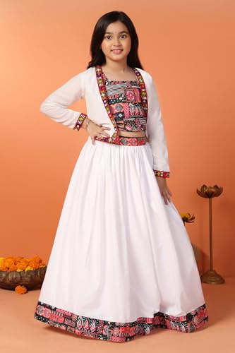 Image of Fashion Dream Girl's Silk Blend Readymade Lehenga Choli Set |Lehenga Choli for Girls|Ethnic Wear|Kids Lehenga