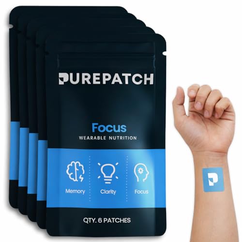Image of Focus Patch - Plant-Based Vegan Topical Patch - Alpha GPC - Lion's Mane - L-Tyrosine - Non-Ingestible - Water-Resistant - Gentle on Skin - Gluten Free - Made in USA - 30 Patches