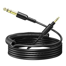 OneOdio Fusion A71 / HiFi / Pro C / Pro M سماعات رأس سلكية كبل صوتي أسود - 6.35 مم إلى 3.5 مم