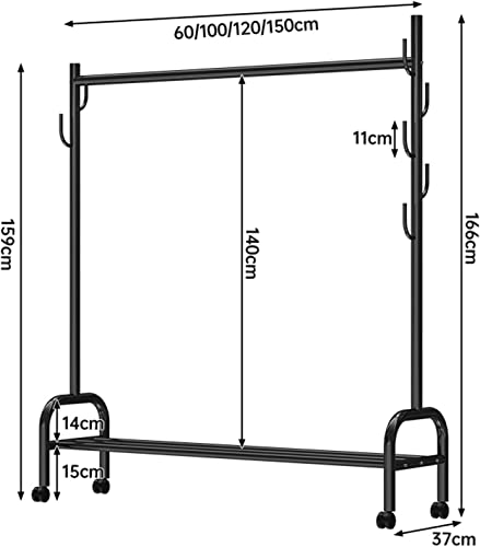 Rail à vêtements double étagère penderie robuste gain de place - 4