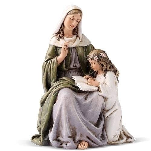 Joseph's Studio by Roman Inc., Renaissance Collection, Holy Statue Figurine, 4.5"H ST ANNE FIGURE, Religious Figure, Religious DÃ©cor, Religious Inspiration, Religious Holidays, Catholic Sacraments, Catholic Gifts, Christian Gifts, Resin Stone, (