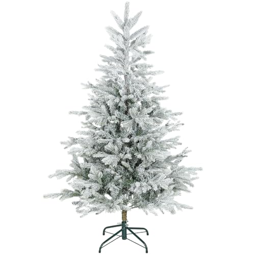 HOMCOM Árbol de Navidad Artificial Ø100x150 cm Árbol de Navidad Nevado