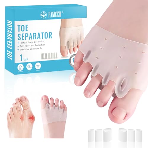 Séparateurs D'orteils,Séparateur Orteil Pour Orteils se Chevauchant en Silicone,Correcteur Hallux Valgus Hommes & Femmes,pour Détente et Étirement,Corrige...