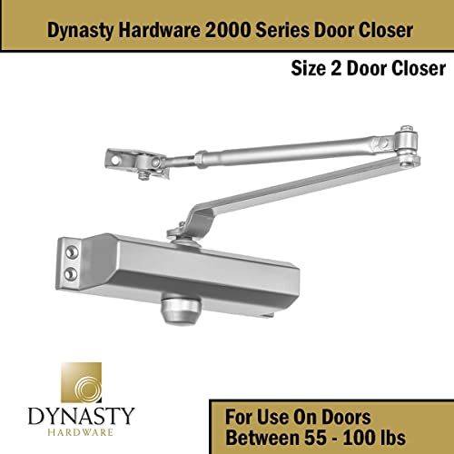 Dynasty Door Closer, Commercial Grade Size 2 Spring, Hydraulic Automatic Series 2000 Door Closer Sprayed Aluminum - Thumbnail 4