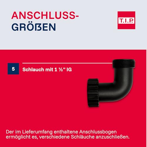 T.I.P. Edelstahl Schmutzwasser Tauchpumpe Duo-Ring, 20.000 l/h, 800W, Flachsaugend, 30mm Korngröße, 8m Förderhöhe, IPX DUO Effizient, Zuverlässig, MAXIMA 350 IPX DUO, 30274