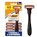 BIC Hybrid3 Comfort Men's Disposable Razor, 1 Handle 6 Cartridges