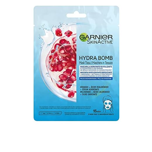 Garnier SkinActive Hydra Bomb Maschera Viso in Tessuto Super Idratante Energizzante per Pelli da Dissetare, 32 ml