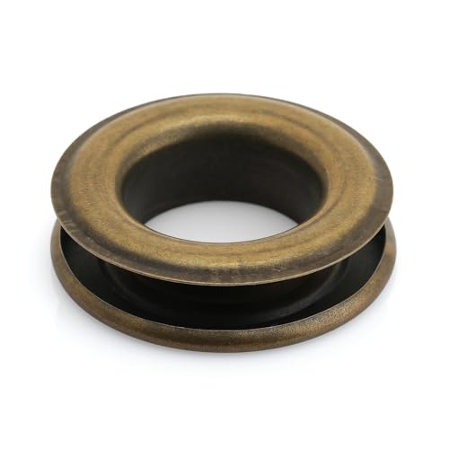CRAFTMEmore 3/8\" (10MM) Hole 100 Sets Grommets Eyelets with Washers for Clothes, Leather, Canvas (Antique Brass)