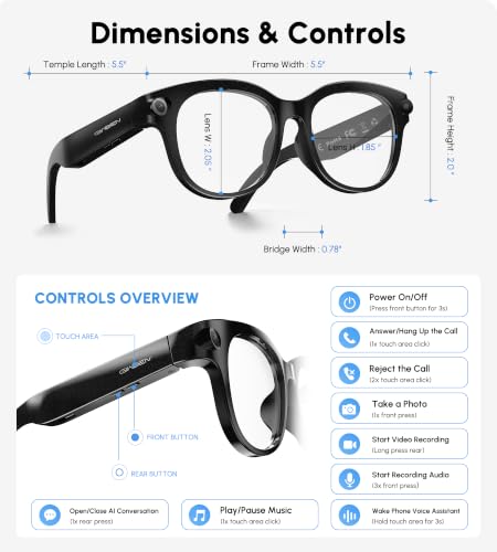 AI Smart Glasses with Camera, 4K 8MP Video Recording Glasses, 3‑Set Lenses - image 9
