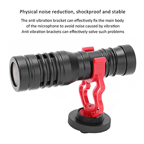 Image of Cardioid Pointing Microphone, Universal Video Microphone, Metal Small Audio Equipment with Vibration Brackets, 3.5mm TRS and TRRS Interfaces, for Live Streaming and Video Recordi