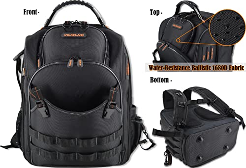 Image of WELKINLAND 66-Pockets Mechanic Backpack Tool Bag, HVAC Backpack For Men