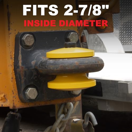 Image of TRIMAX TLR51 - Pintle Hitch Ring Lock - Lunette Ring Lock for Pintle Hook Trailers - Fits 2-7 /8 inch Inside Diameter, Yellow