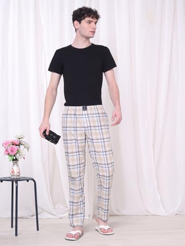 Image of Urban Scottish Men's Lounge Pants 100% Cotton Men's Lounge Night Pant Comfortable Leisure-Wear Lower with an Elastic Waist-Band and Regular Fit Track Pants, Machine Washable Stay at Home