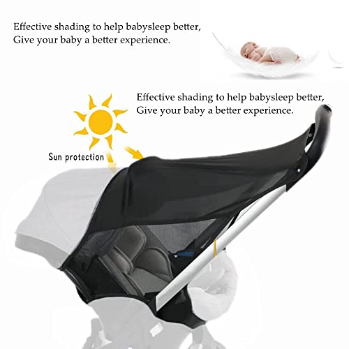 Stroller Sun Shade Net fit Doona Sunshade Extension Sun Protection Canopy Sun Cover for DOONA Baby Car Seat and Stroller Anti-UV Snooze Shade Stroller Cover Sun Visor for Buggy Carrycot