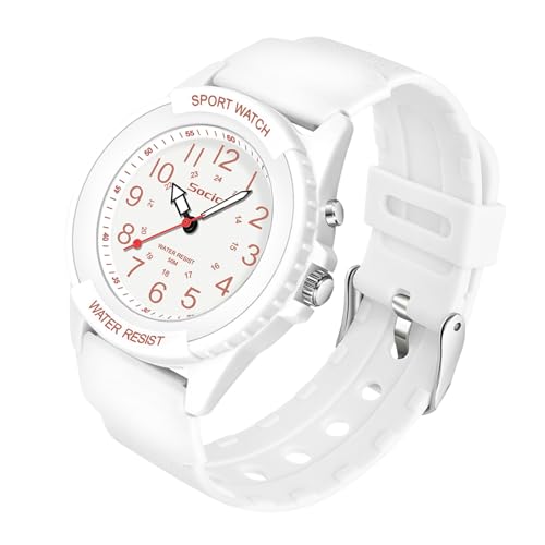 Image of SOCICO Watch for Men Women Big Face Classic Analog Quartz Sports Backlight Unisex Waterproof Nurse Watch for Medical Army Military Time with Second Hand Easy to Read Casual Wristwatch