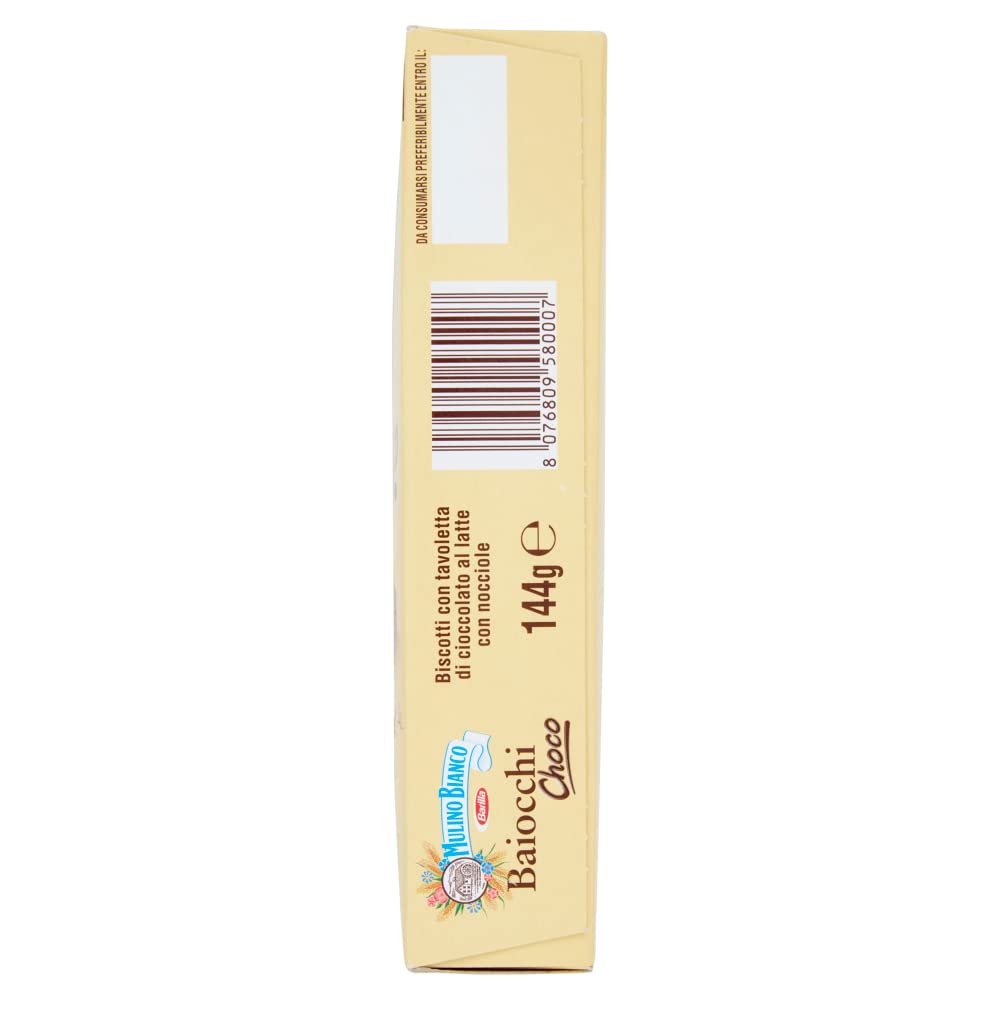 Mulino Bianco Baiocchi Choco - 12 galletas con pizarra de chocolate con leche con avellanas + Polpa Gourmet italiano, 400 g